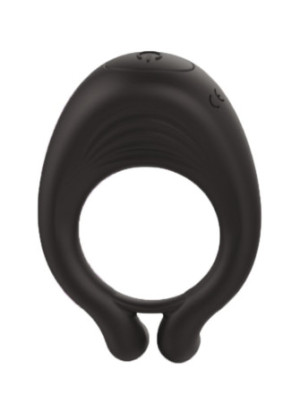 OCTAVE, Cockring Noir dans un silicone médical doux avec 1 mode de vibration - COR035BLK